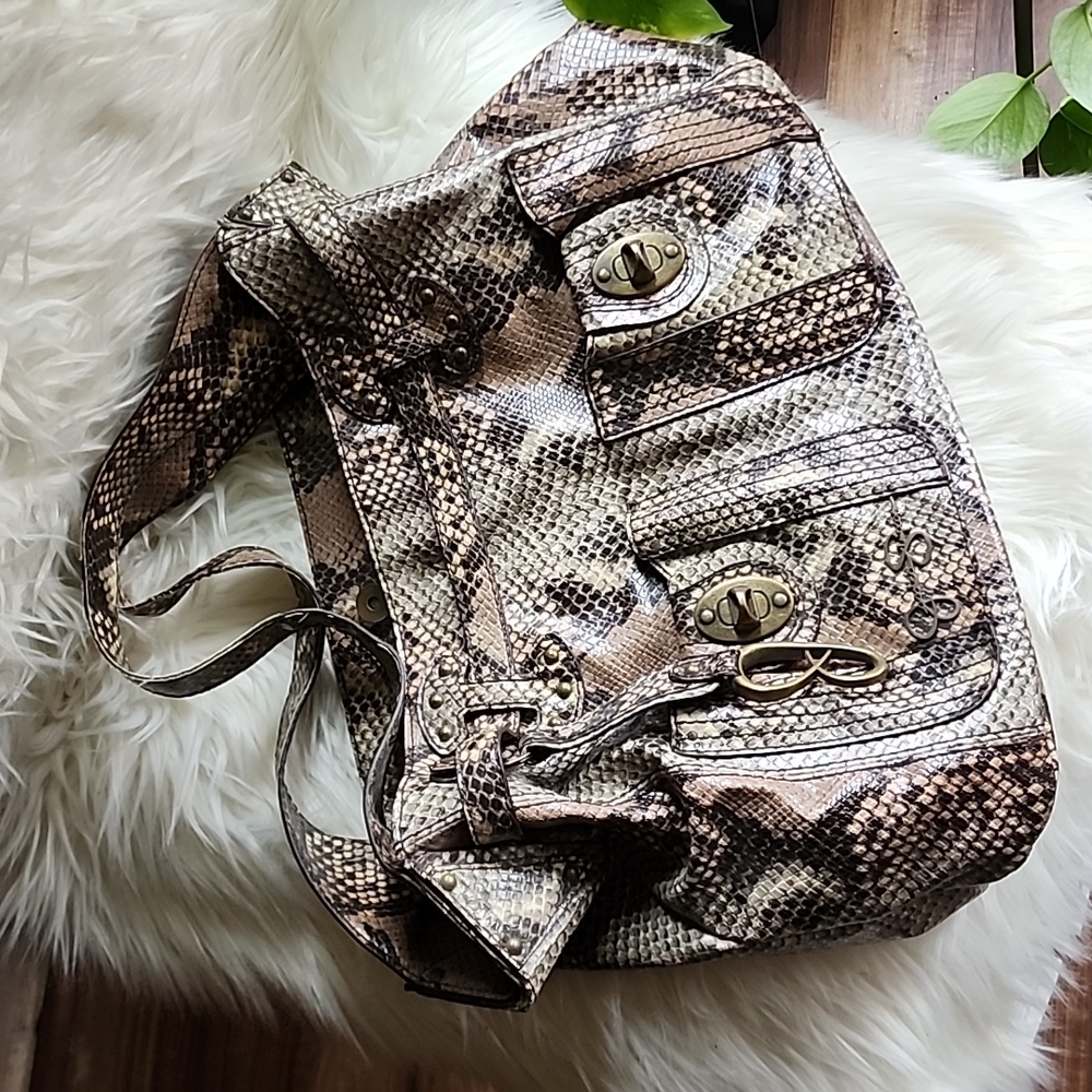 Jessica Simpson snakeskin print purse